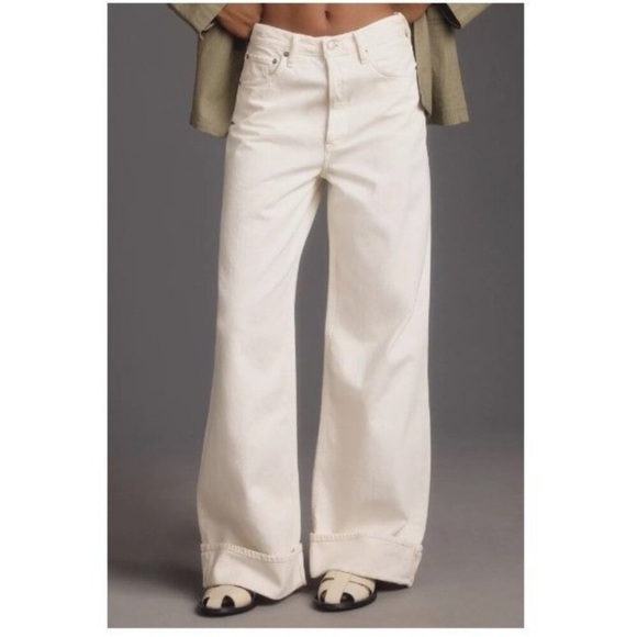 NWT Agolde Dame Wide Leg Jeans in Fortune Cookie Sz‎ 24 - Picture 2 of 16